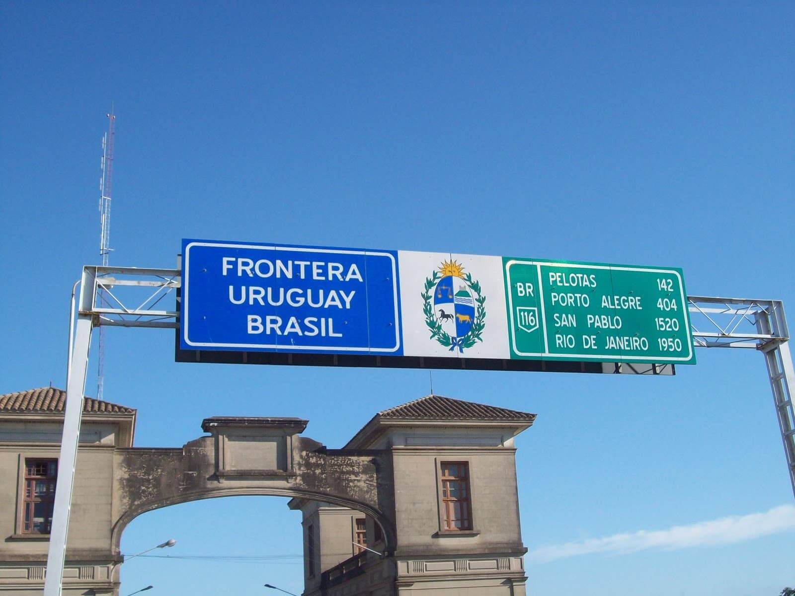 Roteiros de carro pelo Uruguai: Fronteira entre o Uruguai e o Brasil